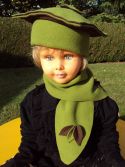 Béret enfant 3-4 ans vert olive marron